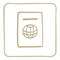 passport - icon in a light brown frame. Vector graphics.